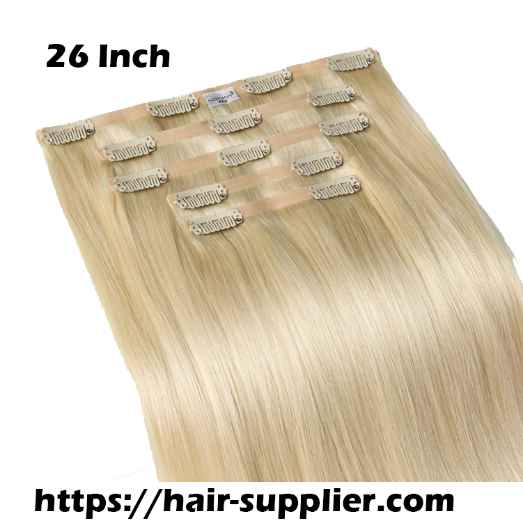 Buy 26 Inch Blonde Clip In Hair Extensions | Extra Thick Bulk Extensions